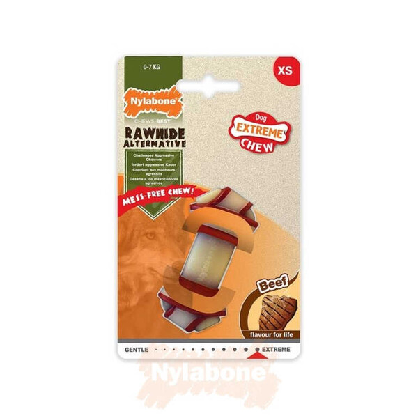Nylabone - Nylabone Biftek Aromalı Köpek Çiğneme Kemiği XS