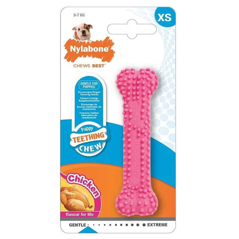 Nylabone Tavuk Aromalı Yavru Çiğneme Kemiği XS