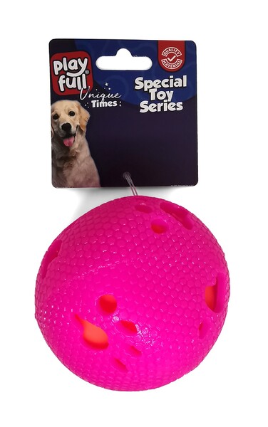 Playfull - PF-4001-Playfull Öten Pati Desenli Plastik Top Köpek Oyuncağı 7,5 Cm
