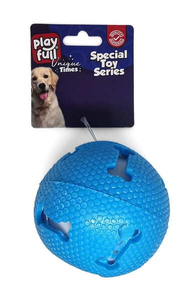 Playfull - PF-4004 Playfull Işıklı Kemik Desenli Plastik Top Köpek Oyuncağı 7,5 Cm