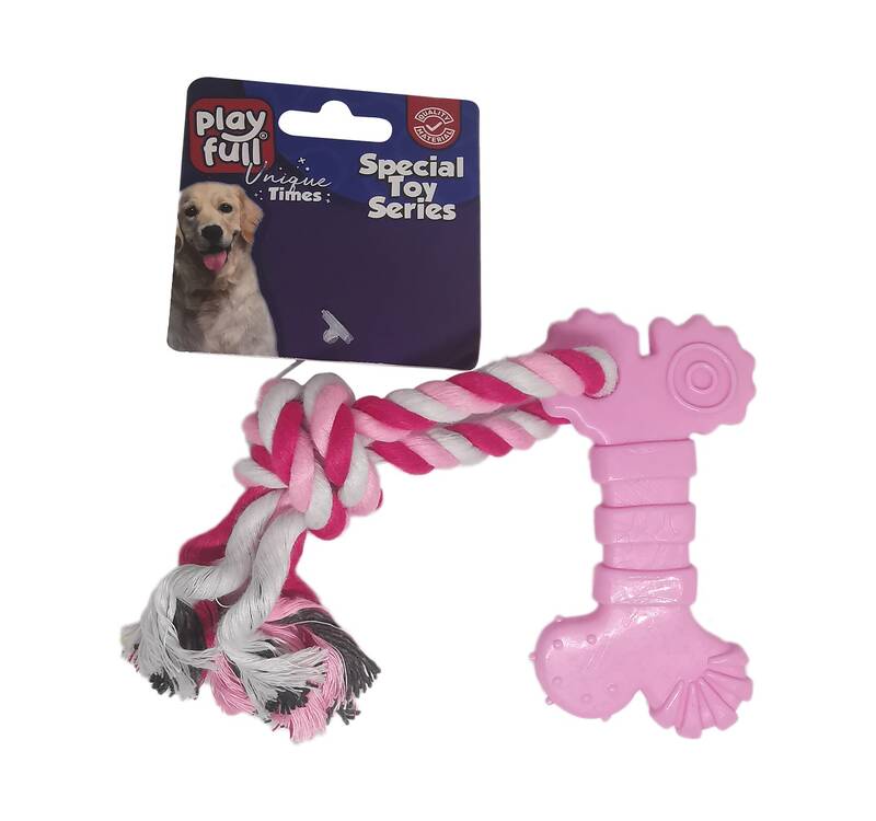 PF-4052-Playfull Plastik ve İpli Köpek Oyuncağı 18 Cm