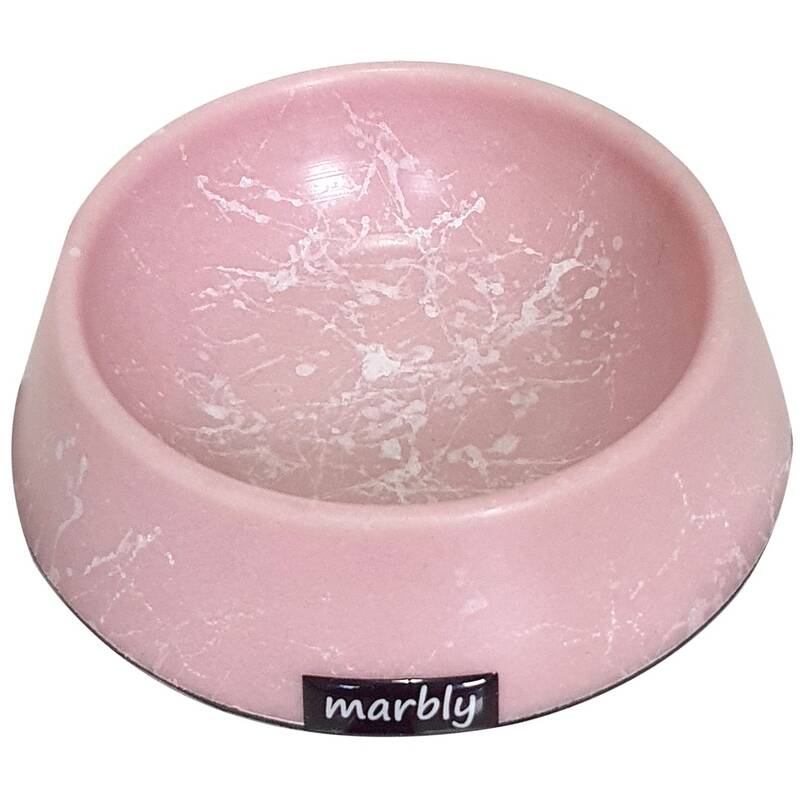 Playfull Pink White Mermerit Kedi Köpek Mama ve Su Kabı 16 oz
