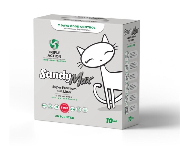 Sandy - Sandy Max Triple Action Aktif Karbonlu Bentonit Kedi Kumu 10 Kg