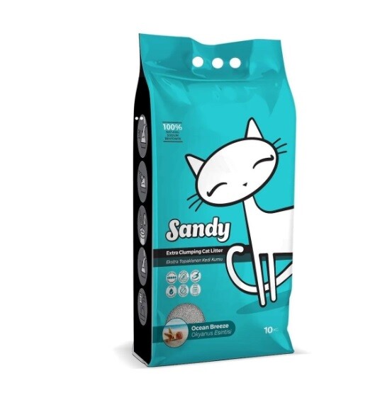 Vancat - Sandy Okyanus Kokulu Sodyum Bentonit Kedi Kumu 10 Kg