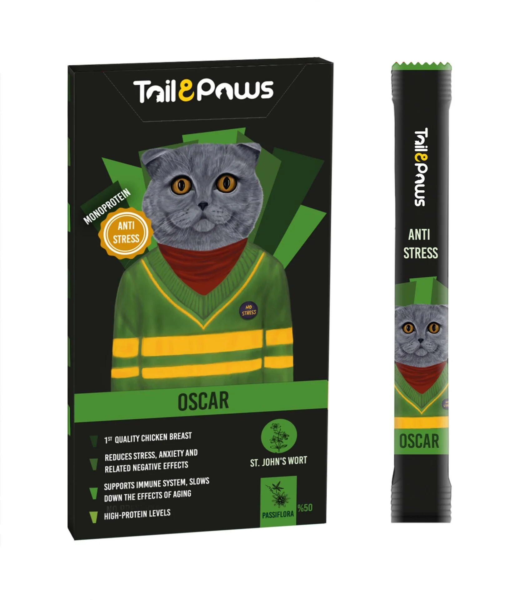 Tail Paws - Tail Paws OSCAR - ANTI STRESS 15 g x 5 Adet