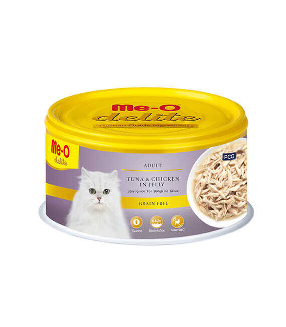 TR5CCN0680 Me-O Delite Ton Balığı & Tavuk Etli Kedi Konserve Yaş Mama 80gr (24 adet)