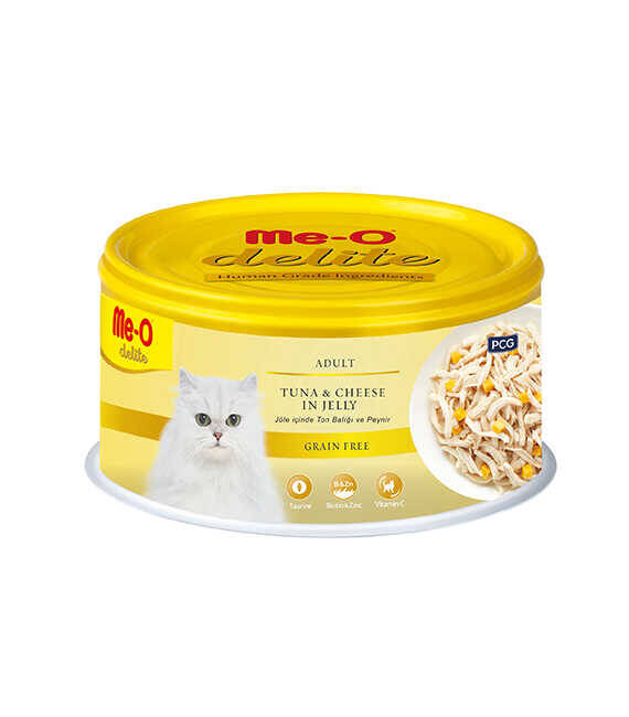 TR5CCN1580 Me-O Delite Ton Balığı & Peynirli Kedi Konserve Yaş Mama 80gr (24 adet)