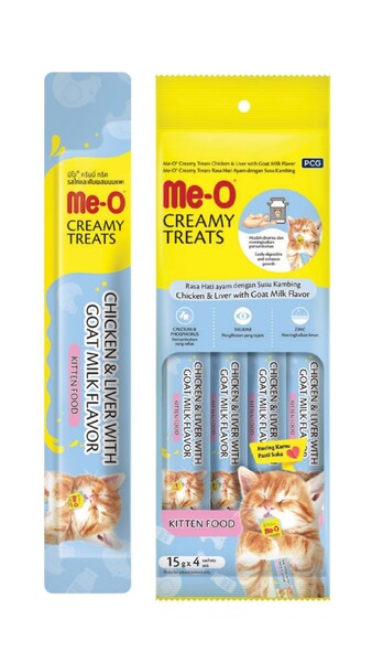 Meo - TR5CKS0615 Me-O Creamy Kitten Tavuk & Ciğer Keçi Sütü 4x15GR (12AD)