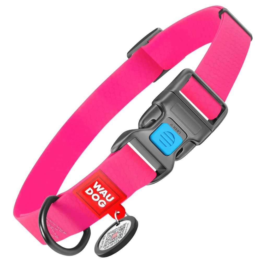 Collar WAUDOG Waterproof QR Kodlu Boyun Tasması 25 mm, 31-49 cm Pembe (27727)