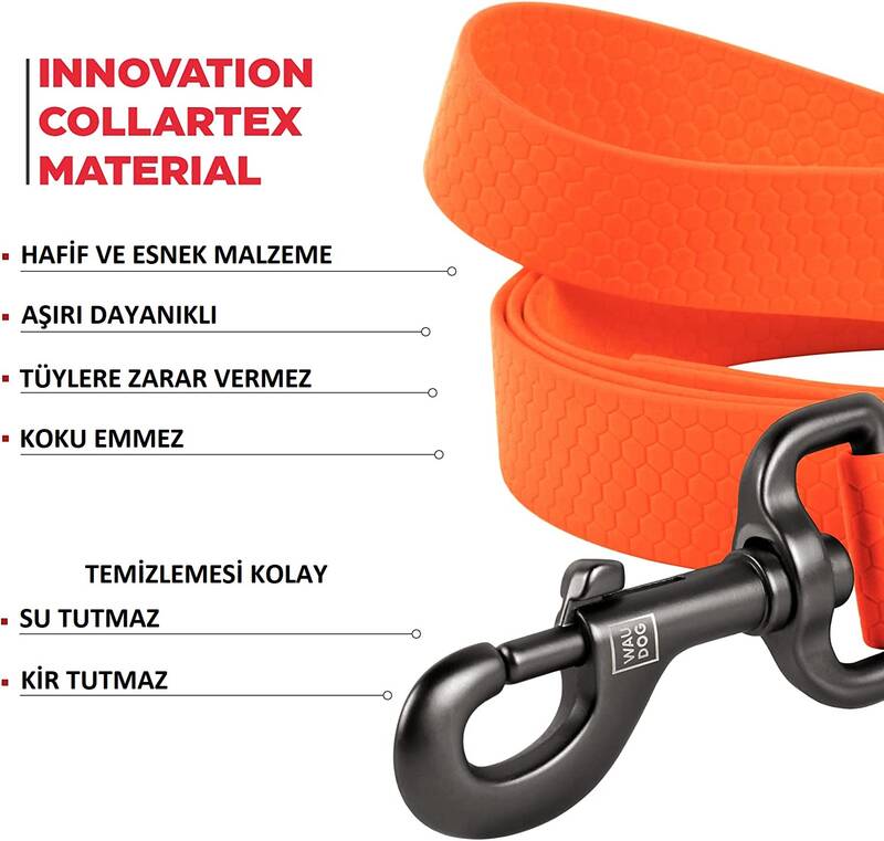 Collar WAUDOG Waterproof Gezdirme Tasması W 15 mm, L 122 cm Turuncu (27314)